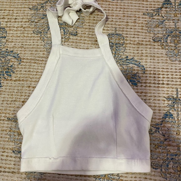 BDG Tops - BDG White Halter Crop Top